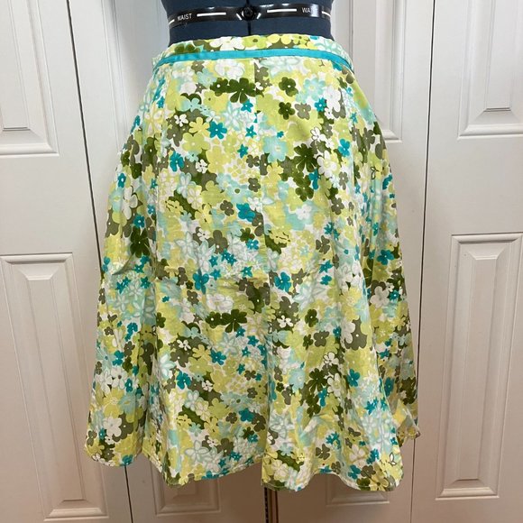 Requirements Floral Cotton Panel Skirt Sz 10 - Picture 3 of 4